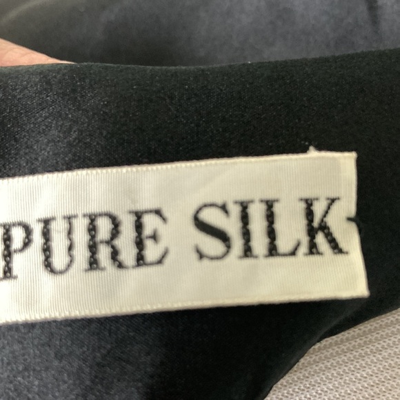 Vintage 50s Nicholas Ungar little black dress 100% Silk drop waist retro madmen - Picture 14 of 16